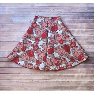 [Anthropologie] Rachel Antonoff Jacquard Red Rose Skirt - Size 00P **READ**
